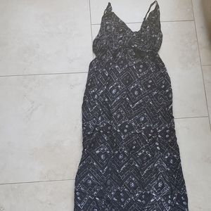 Forever 21 Black and White Maxi Dress w/Front Slit